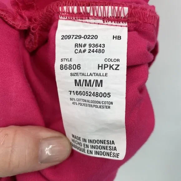 Dickies Womens Classic Fit Short Sleeve Empire Waist Mock Wrap Scrub Top Medium - Picture 7 of 9